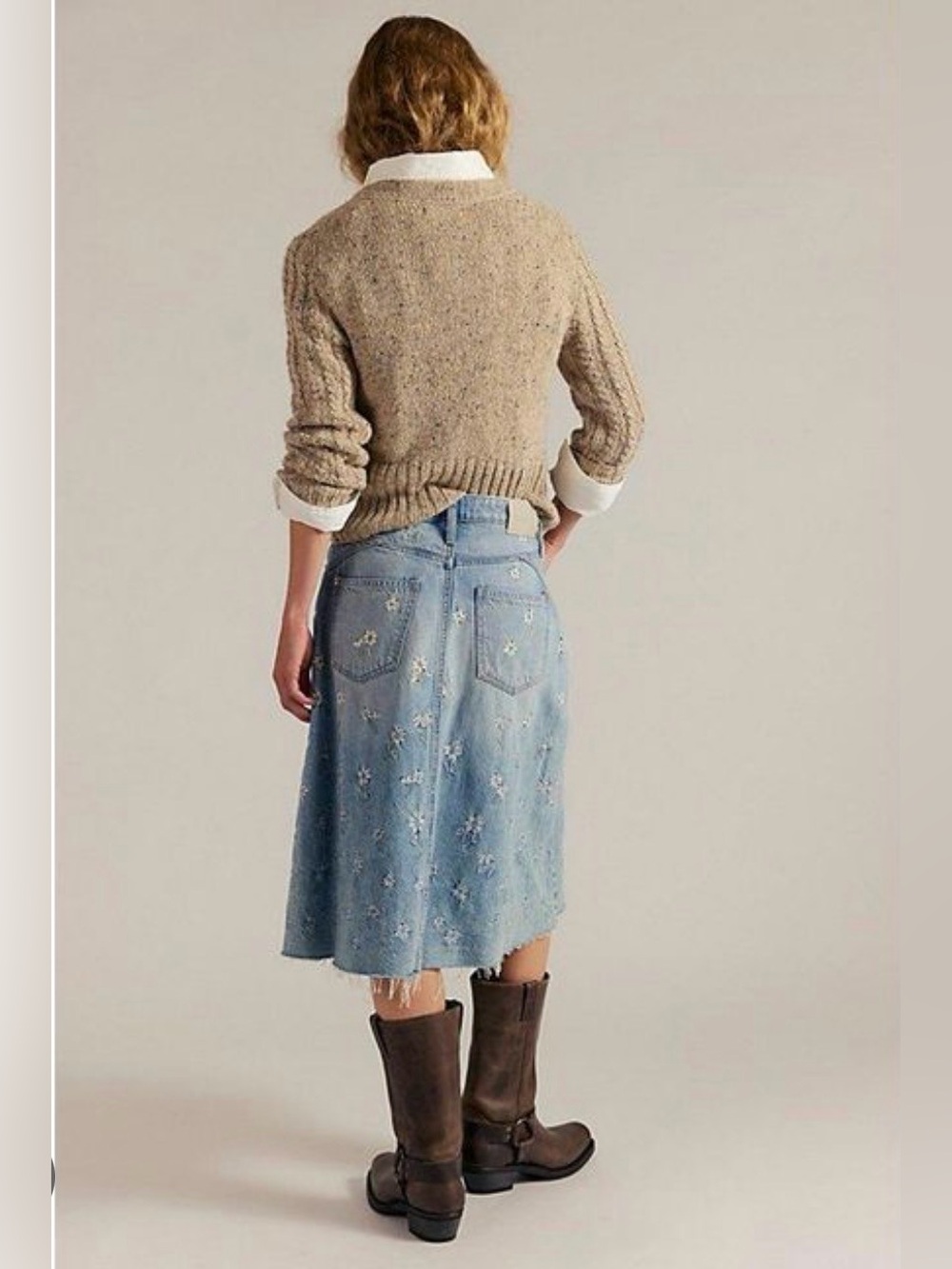 NWOT Free People We The Free Daisy Mae Embroidered Midi Skirt - Picture 5 of 13